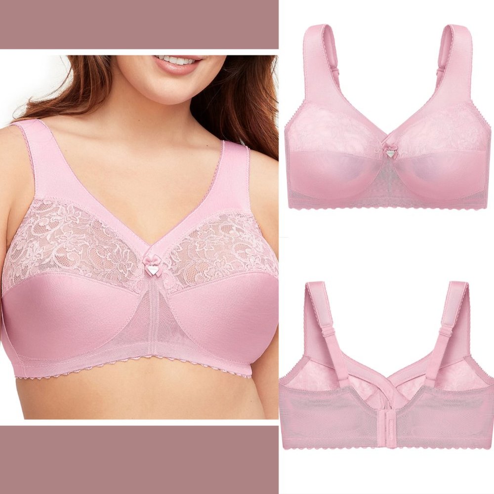 NEW $55‎ GLAMORISE [ 54H US ] MagicLift Original Support Wire-Free Bra Pink